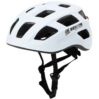 Benson Fietshelm volwassenen met verlichting wit L - kunststof - LED - verstelbaar - 62 cm - wit