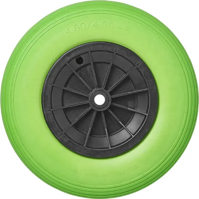 ProPlus Kruiwagenwiel - Lekvrije PU band - Kunststof velg - Ø 396 x 87 mm - Groen/Zwart