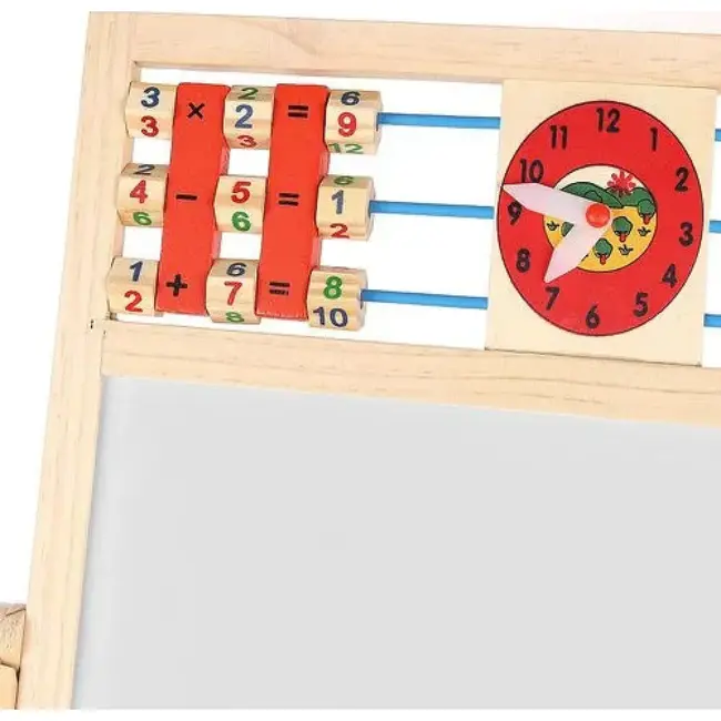Kruzzel Dubbelzijdig Houten Educatief Bord - Ideaal voor Jonge Leerlingen