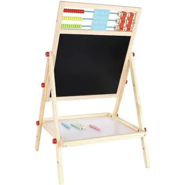 Kruzzel Dubbelzijdig Houten Educatief Bord - Ideaal voor Jonge Leerlingen