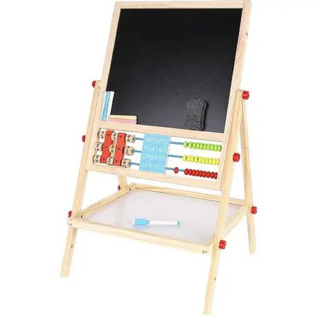 Kruzzel Dubbelzijdig Houten Educatief Bord - Ideaal voor Jonge Leerlingen