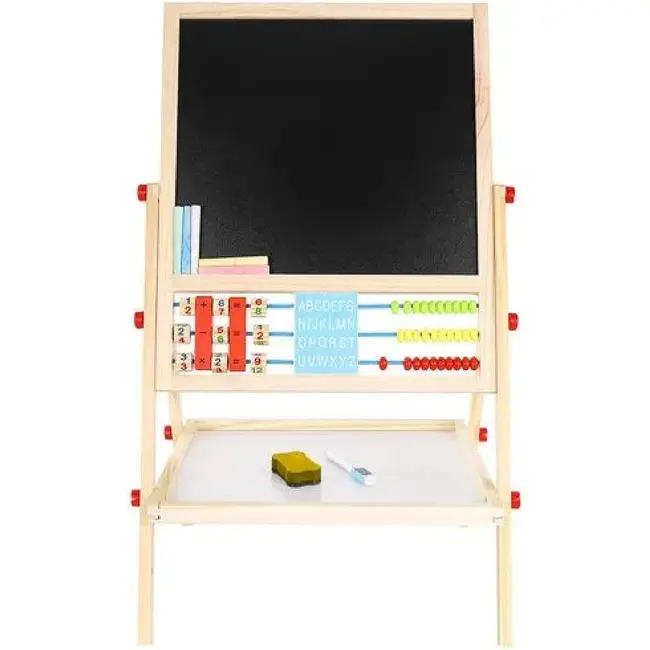 Kruzzel Dubbelzijdig Houten Educatief Bord - Ideaal voor Jonge Leerlingen