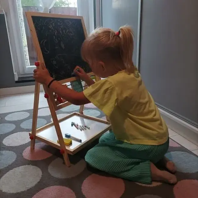 Kruzzel Dubbelzijdig Houten Educatief Bord - Ideaal voor Jonge Leerlingen