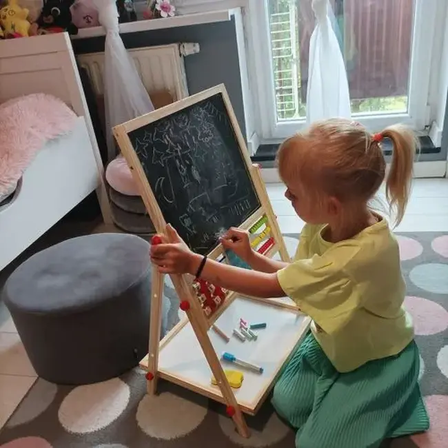 Kruzzel Dubbelzijdig Houten Educatief Bord - Ideaal voor Jonge Leerlingen