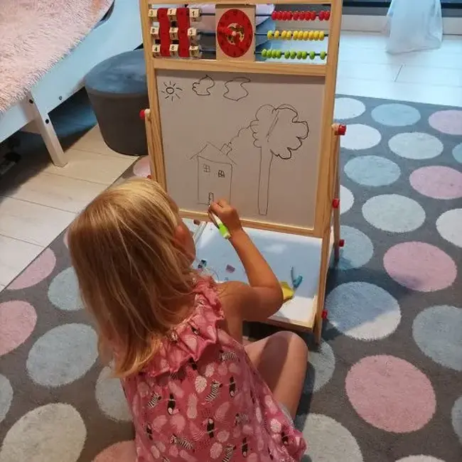 Kruzzel Dubbelzijdig Houten Educatief Bord - Ideaal voor Jonge Leerlingen