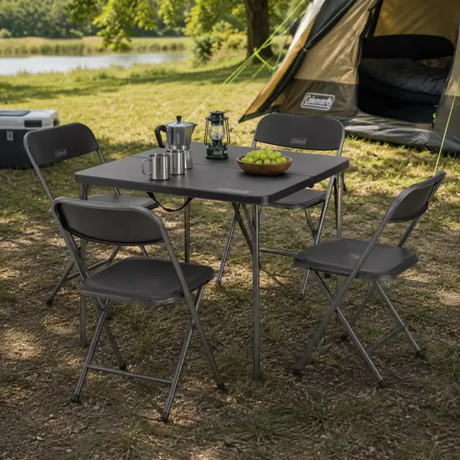 Coleman Picknicktafel met 4 Stoelen Inklapbaar 87 x 87 cm