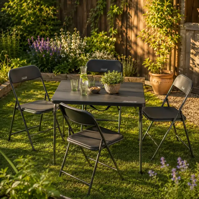 Coleman Picknicktafel met 4 Stoelen Inklapbaar 87 x 87 cm