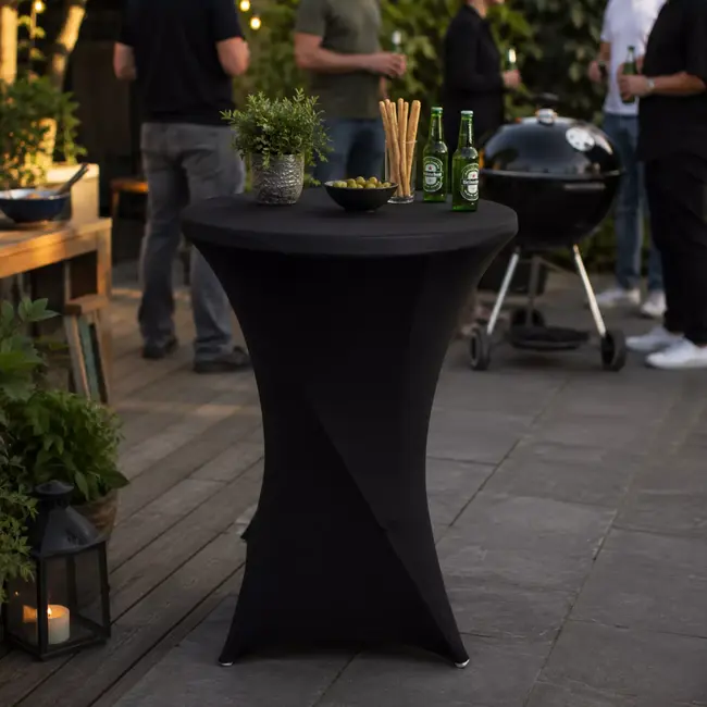 Benson Stretch Statafelhoes Zwart voor Ronde Statafel Ø 80-85 x 110 cm