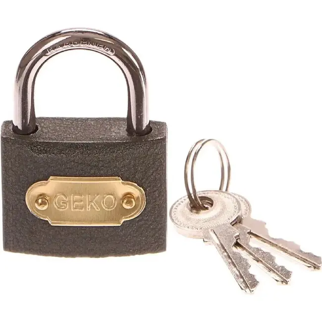 GEKO Lichtgewicht hangslot - gietijzer en staal - 38 mm - met 3 sleutels
