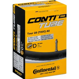 Continental Binnenband 28 inch - Naadloze constructie - 40mm Hollands ventiel - Geschikt voor diverse bandbreedtes