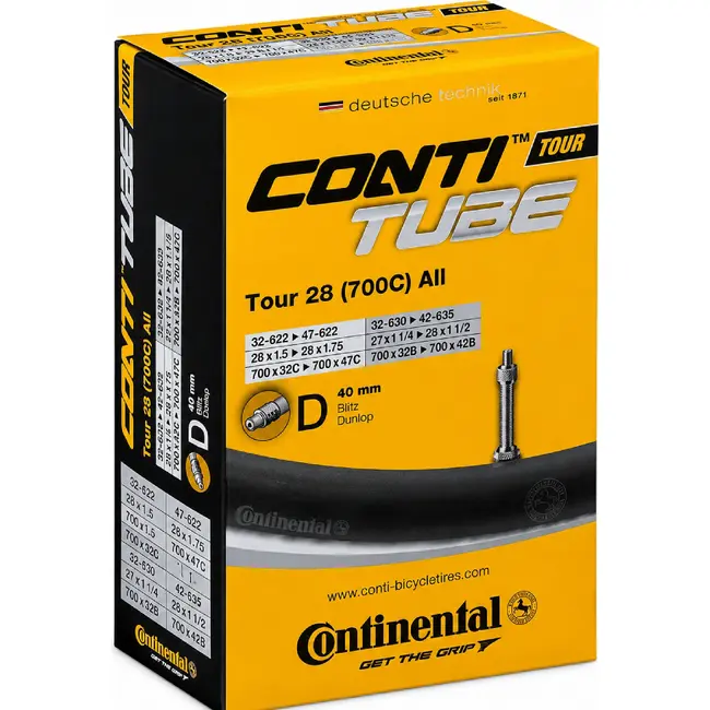Continental Binnenband 28 inch - Naadloze constructie - 40mm Hollands ventiel - Geschikt voor diverse bandbreedtes