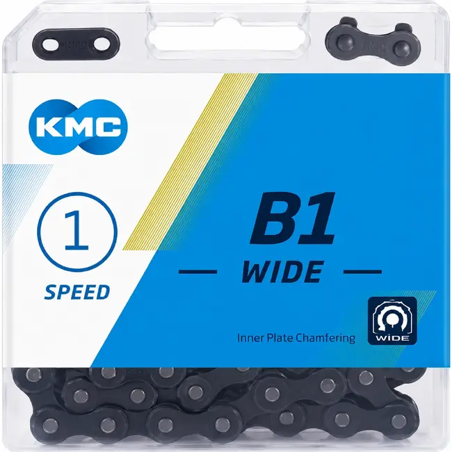 KMC Single speed fietsketting - zwart - anti-roest - 112 schakels - stadsfiets/BMX