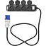 ProPlus Stekkerdoos - CEE naar 4 Schuko - 1,5 meter - Zwart - IP44 - 16A