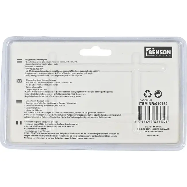 Benson Diamant slijpsteen - grof - 150 mm - veelzijdig gebruik