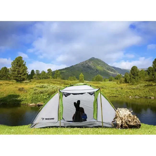 Trizand 4-Persoons Toeristentent "MONTANA" met Waterdichte Bescherming en Dakje