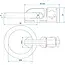 ProPlus Dubbele stud fitting voor bindrail - Ø 45 mm ring - 62 x 27 x 18,5 mm - Breeklast 2.700 kg