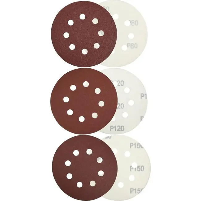Benson Schuurschijven set - Ø 125 mm - Korrel 80/120/150 - 10-delig
