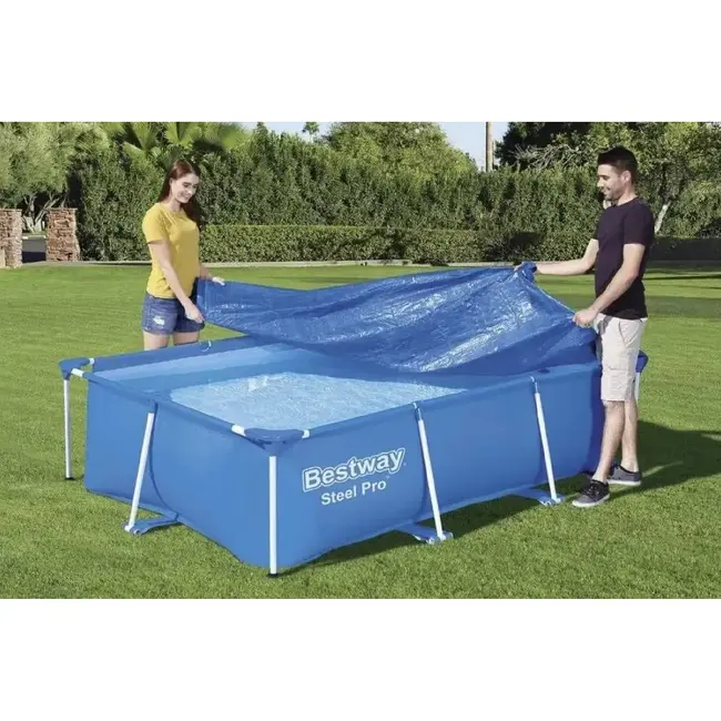 Bestway Afdekking voor framezwembad 300 x 201 cm met koorden en waterafvoer