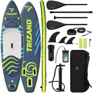 Trizand SUP-board 320 cm met verstelbare peddel, pomp, leash, rugzak en 3 stabilisatoren