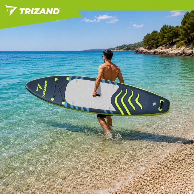 Trizand SUP-board 350 cm met verstelbare peddel, pomp, leash, telefoonhoesje en transportrugzak