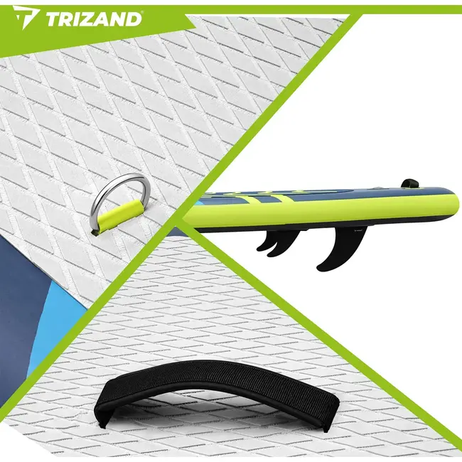 Trizand SUP-board 350 cm met verstelbare peddel, pomp, leash, telefoonhoesje en transportrugzak