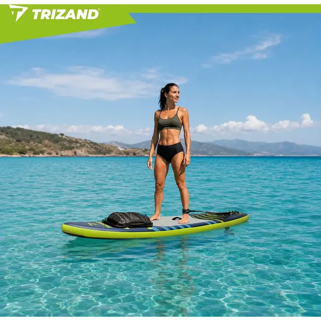 Trizand SUP-board 350 cm met verstelbare peddel, pomp, leash, telefoonhoesje en transportrugzak