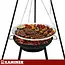 Kaminer Tuinbarbecue op drie poten met hangend rooster van 58 cm en vuurhaard