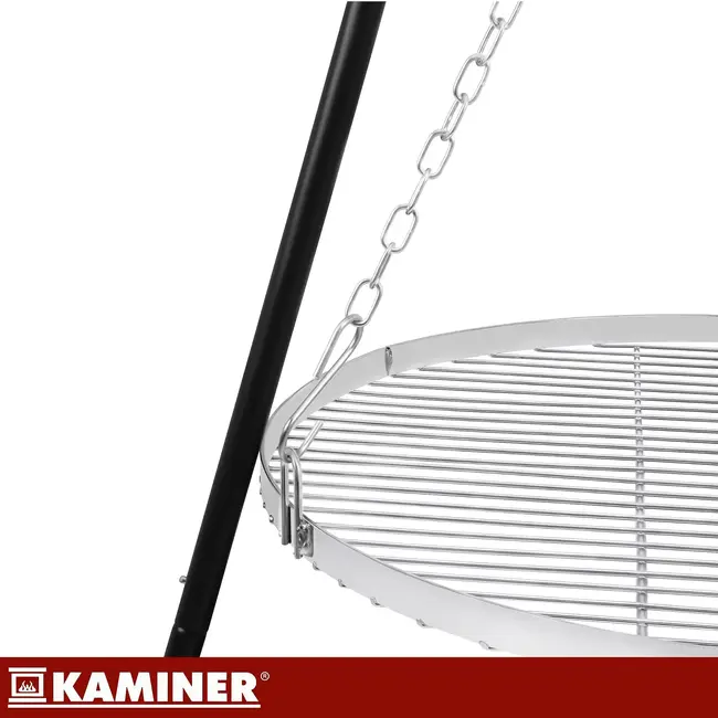 Kaminer Tuinbarbecue op drie poten met hangend rooster van 58 cm en vuurhaard