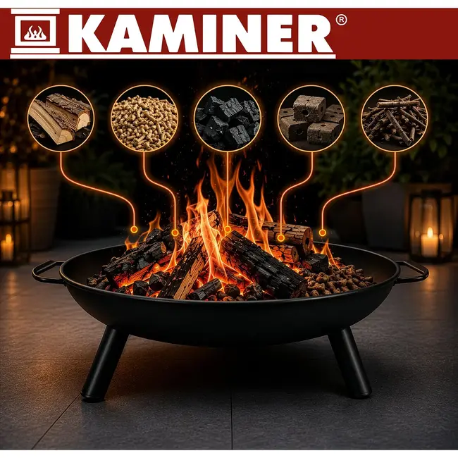 Kaminer Tuinbarbecue op drie poten met hangend rooster van 58 cm en vuurhaard