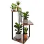 Gardlov 3-laagse metalen plantenstandaard 78 cm met MDF plateaus houtkleur loft design draagvermogen 40 kg
