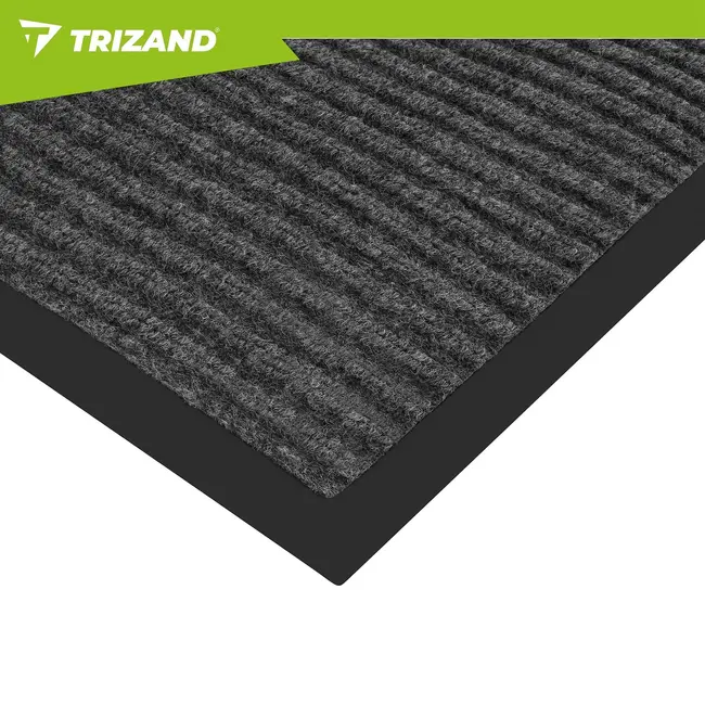 Trizand Antislip deurmat 80 x 120 cm grijs voor binnen en buiten, eenvoudig wasbaar op 40 °C