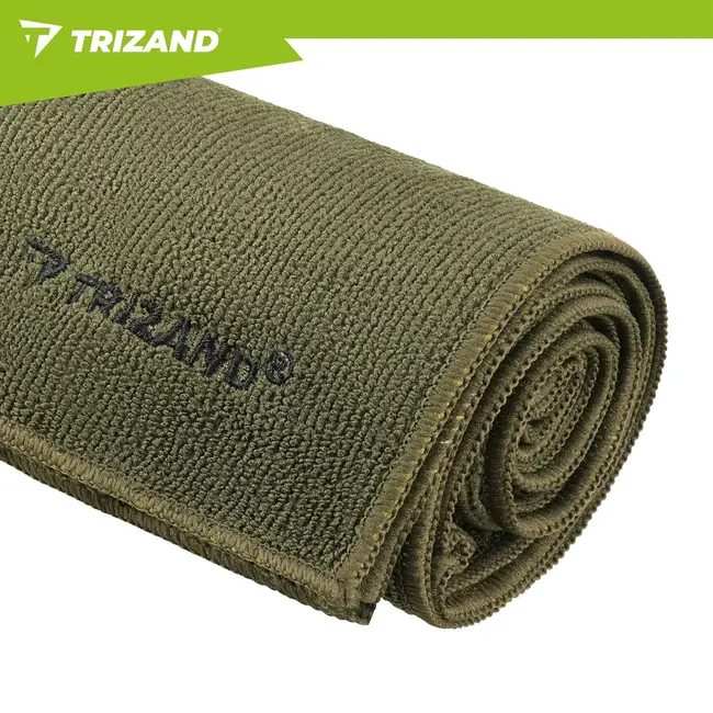 Trizand Microvezel handdoek 120 x 60 cm donkergroen voor sport, strand en reizen met opberghoes