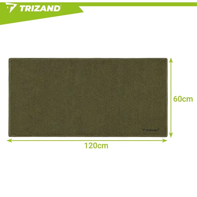 Trizand Microvezel handdoek 120 x 60 cm donkergroen voor sport, strand en reizen met opberghoes