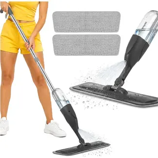 Zortiva Spraymop 300 ml met 3 wasbare microvezeldoeken en draaibare kop van 360° voor vloeren