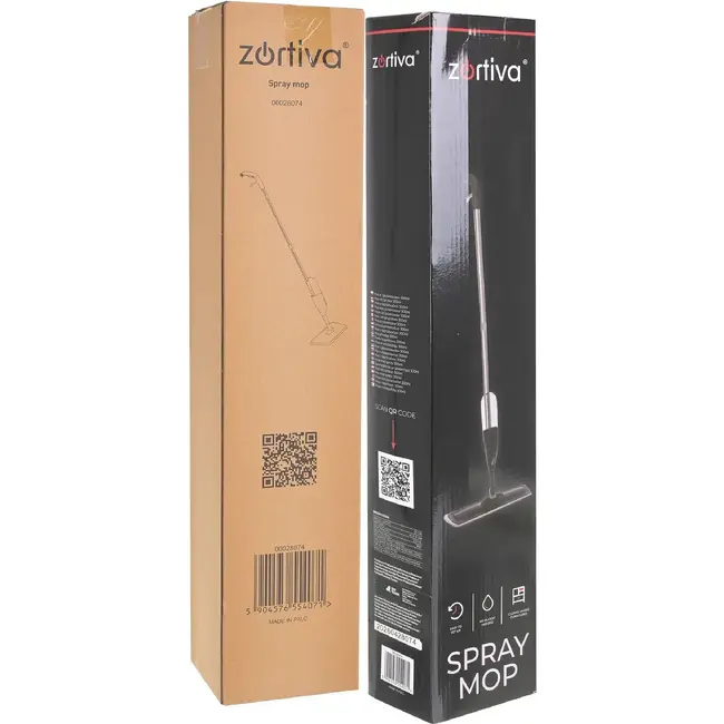Zortiva Spraymop 300 ml met 3 wasbare microvezeldoeken en draaibare kop van 360° voor vloeren