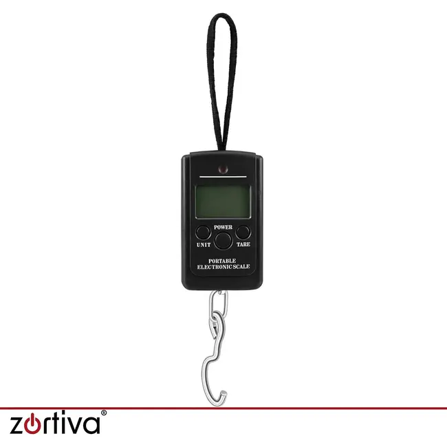 Zortiva Kofferweegschaal tot 40 kg met ledscherm, tarra en meetvergrendeling voor bagage op reis