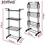 Zortiva Opvouwbaar verticaal droogrek 178 cm met 3 niveaus, 4 wielen en zijhaken voor kleding