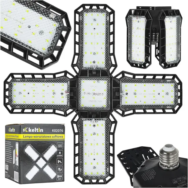 Keltin Opvouwbare E27 werkplaatslamp 60 W 3200 lm 6500 K praktisch
