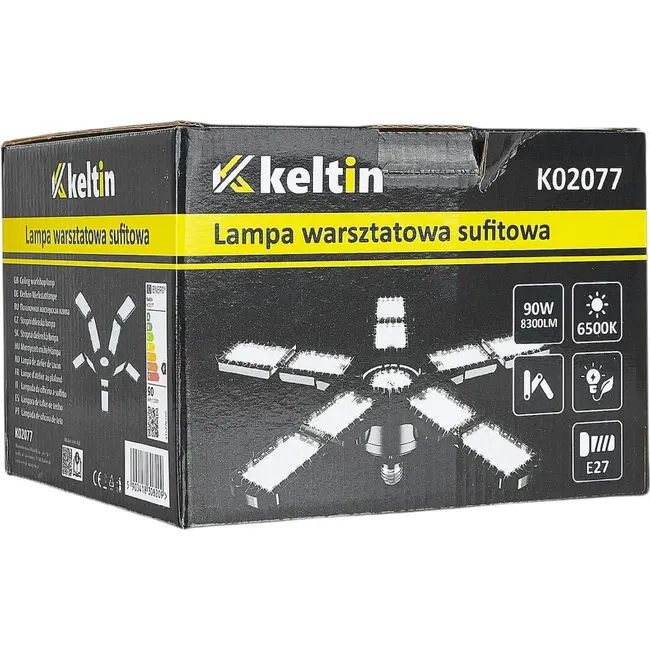 Keltin Opvouwbare E27 werkplaatslamp 120 W 6000 lm 6500 K praktisch