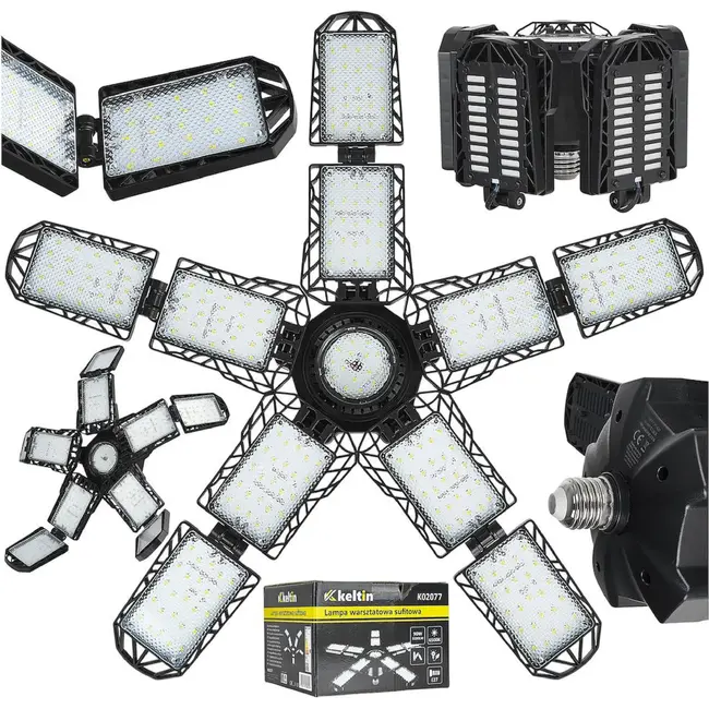 Keltin Opvouwbare E27 werkplaatslamp 120 W 6000 lm 6500 K praktisch