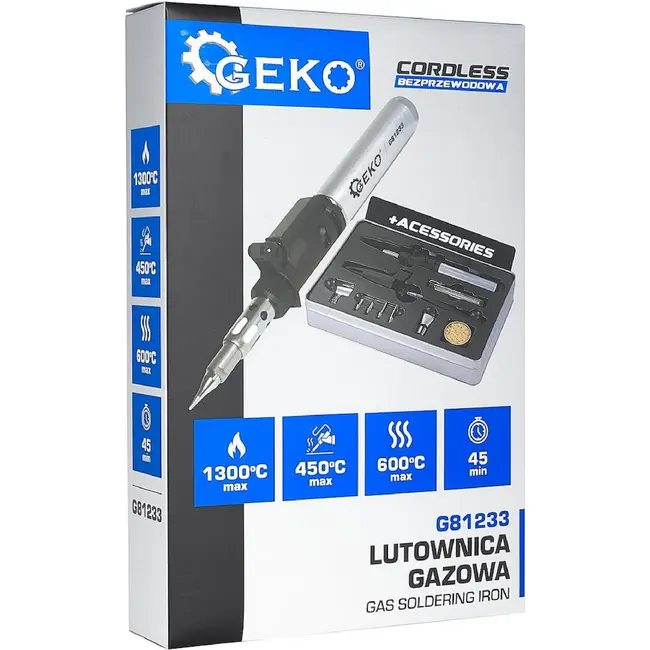 GEKO Gassoldeerbout met accessoires voor montage en onderhoud