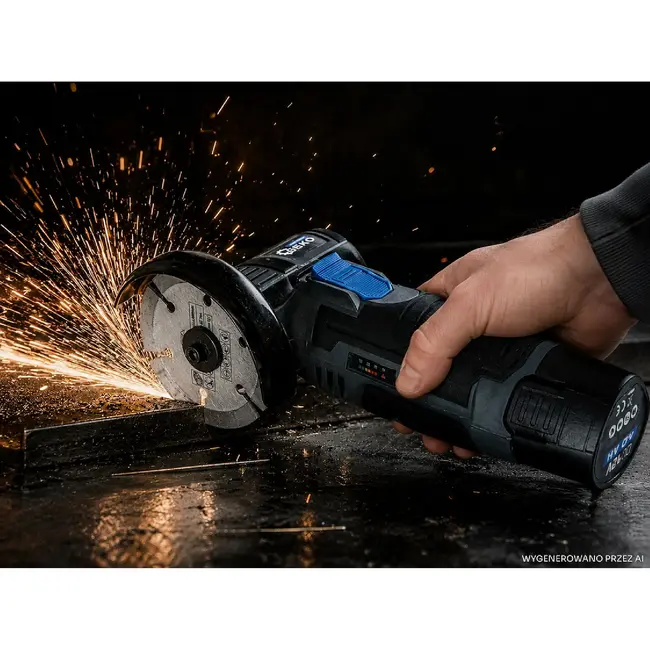 GEKO Accu mini haakse slijper 12 V 76 mm met twee accu's van 2,0 Ah