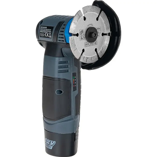 GEKO Accu mini haakse slijper 12 V 76 mm met twee accu's van 2,0 Ah
