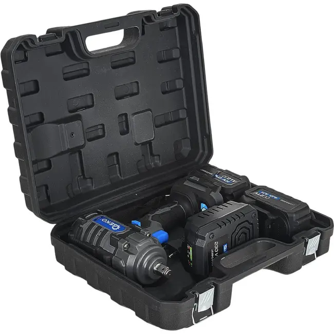 GEKO Accu slagmoersleutel 21 V 850 Nm met twee accu's van 4,0 Ah