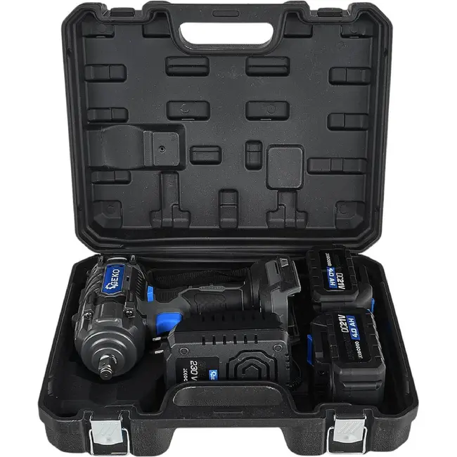 GEKO Accu slagmoersleutel 21 V 850 Nm met twee accu's van 4,0 Ah