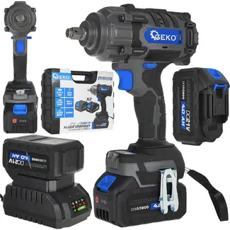 GEKO Accu slagmoersleutel 21 V 850 Nm met twee accu's van 4,0 Ah