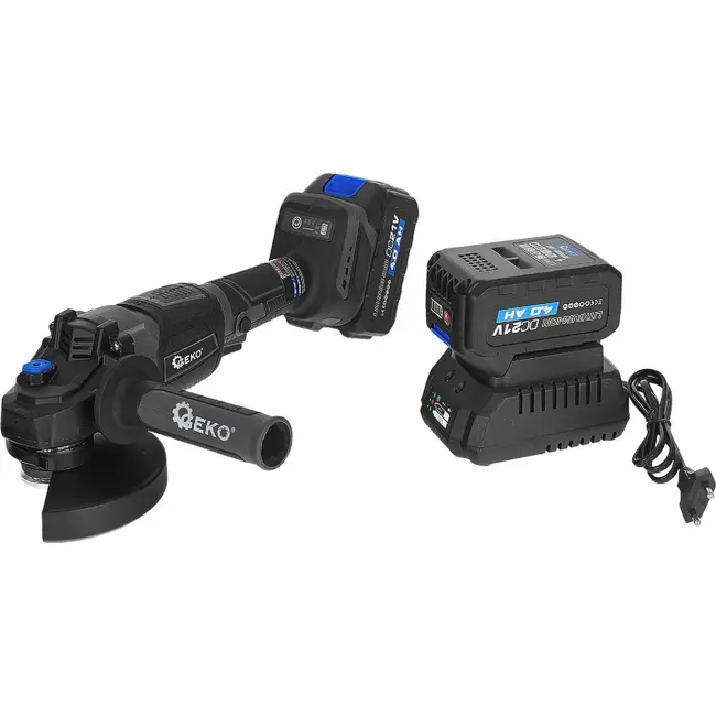 GEKO Accu haakse slijper 21 V 950 W met 2 accu's van 4,0 Ah praktisch
