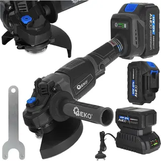 GEKO Accu haakse slijper 21 V 950 W met 2 accu's van 4,0 Ah praktisch