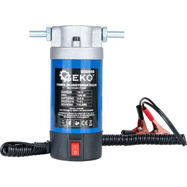 GEKO Elektrische 12 V olie-afzuigpomp 100 W voor auto, motor en landbouwmachine