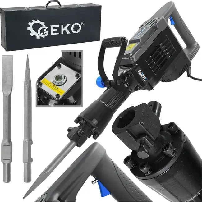 GEKO Sloophamer 70 J 1700 W met HEX 30 mm, beitels en metalen koffer